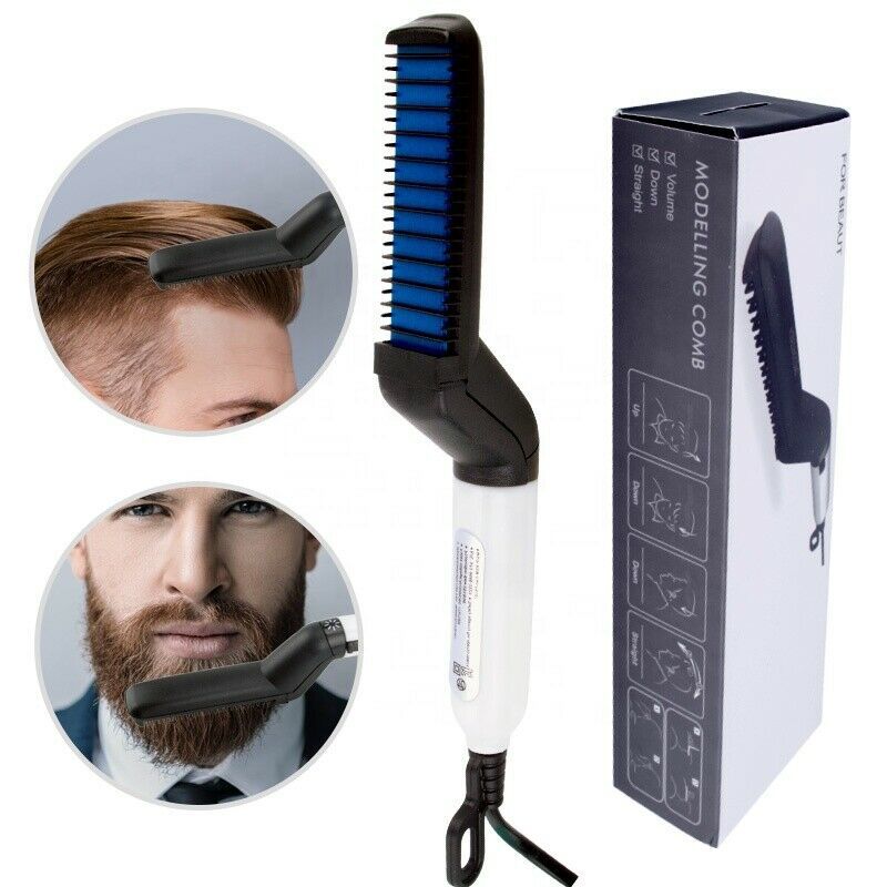 Professional Electric Brush Hair Comb Beard Straightener Hair Curler Fast Heating Styling Tools